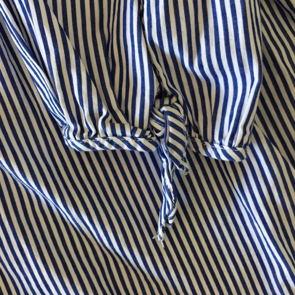 Tuckernuck Inslee blue and white striped off shoulder tunic blouse top S - Picture 7 of 14